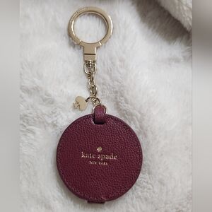 Kate Spade Circle Mirror Leather Keychain/Key Fob NIP